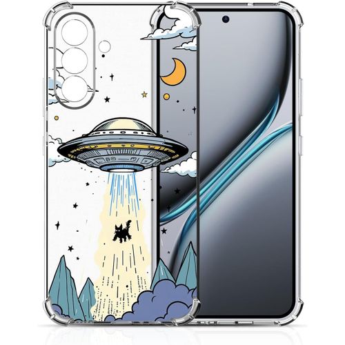 Coque Transparente Pour Samsung Galaxy A36 5g, Silicone Tpu Bumper Housse Pour Filles Femmes Garçons, Motif Mignon Floral Anti-Choc Hd Clair Étui Protection Cute Case, Vaisseau Spatial