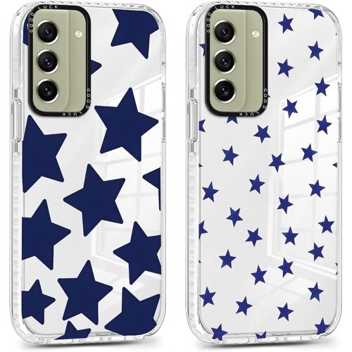 SJZG-2 Pièces Coque Pour Samsung Galaxy S21 Fe 5G 6,4"", Transparente Étui Avec Aesthetic Motif Etoile Case, Souple Silicone Mince Tpu Housse Antichoc Antirayures Cover Pour Samsung S21 Fe,03