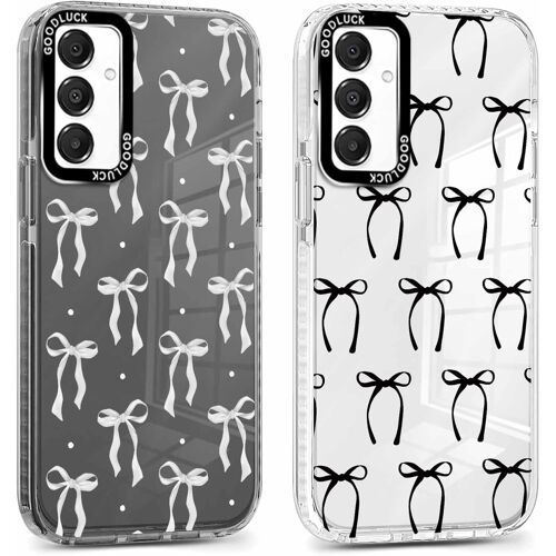 TRAHOO-2 Pièces Coque pour Samsung Galaxy A16 5G 6,7"", Transparente Étui avec Aesthetic Motif Noeud Papillon Filles Femmes Case, Souple Silicone Mince TPU Housse Antichoc Cover pour Samsung A16,02