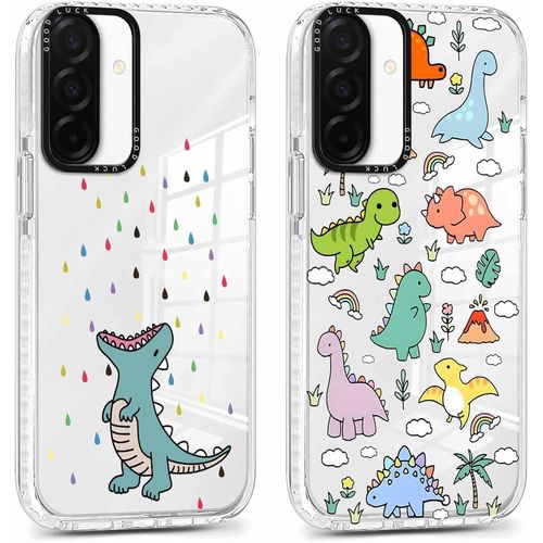 Sjzg-2 Pièces Coque Pour Samsung Galaxy A56 5g 6,7"", Transparente Mignon Étui Avec Animé Motif Dinosaures, Ultra Mince Tpu Souple Silicone Housse Antichoc Protection Case Cover Pour Samsung A56