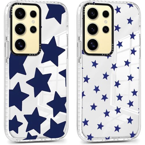 SJZG-2 Pièces Coque Pour Samsung Galaxy S24 Ultra 5G 6,8"", Transparente Étui Avec Aesthetic Motif Etoile Case, Souple Silicone Mince Tpu Housse Antichoc Antirayures Cover Pour Samsung S24 Ultra,03