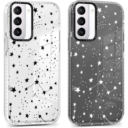 SJZG-2 X Coque Pour Samsung Galaxy S21 5G 6,2"", Transparente Étui Avec Aesthetic Motif Stern Dessin, Ultra Mince Tpu Bumper Souple Silicone Housse Clair Antichoc Protection Case Filles Femmes Cover
