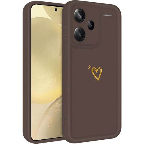 Chooseu Coque Pour Xiaomi Redmi Note 13 Pro Plus 5g Silicone Etui Avec Élégant Amour Motif Soft Tpu Étui Fine Housse Pour Filles Femmes Garçons Hommes De Protection Antichoc Souple Case - Gris Brun
