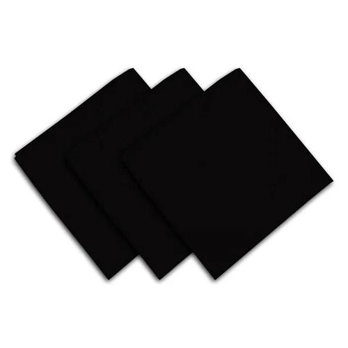 Lot De 3 Serviettes De Table En Coton 45x45 Cm Panama Noir, Par Soleil D'ocre