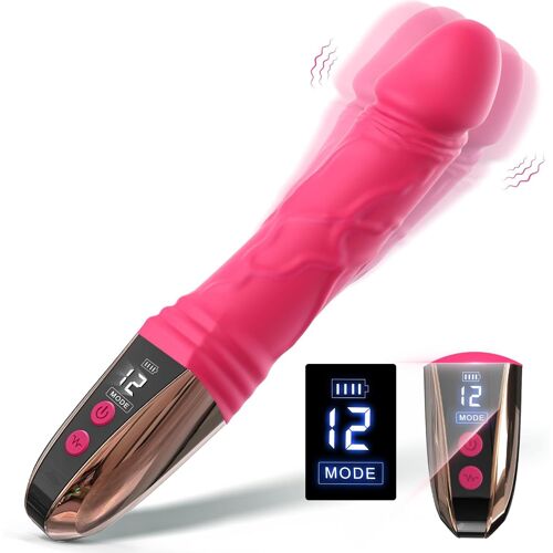 Kal-Vibromasseurs Godemichés Sex Toy¿S Femme - Led Vibromasseur Femme Clitoridien Gode Femme Sex Realiste Avec 12 Modes Fortes, Dildo Silencieux Stimulateur Clitoridien Sextoyse Femme Sex Toys Pour H