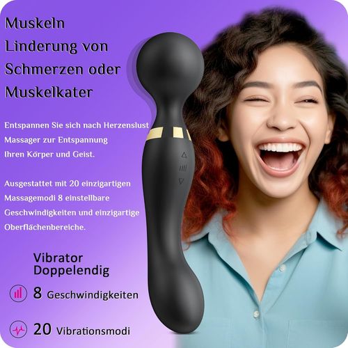 Double Tête Vibromasseurs Feminin Sex Toy¿S Femme Clitoridien,20 Modes De Vibration Et 8 Vitesses De Vibration Sex Toys, Masseur Sans Fil Gode Vibro - Masseur Jouets Sexuels Étanche Pour Couple (Rosé)