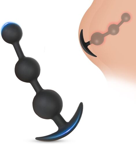 Plug Anal En Silicone Avec 4 Tailles Différentes Jouet Sexuel Anals Sex Toys, Chaîne Anale D'entraînement Anal Flexible (S)