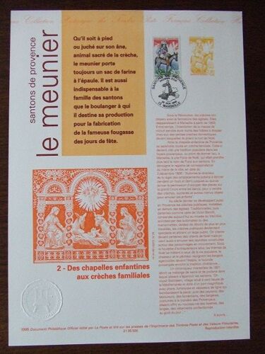 Notice Timbres 1er Jour - Document Philatélique - Année 1995 - Santons De Provence