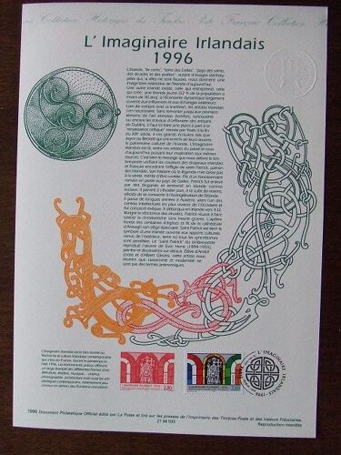 Notice Timbres 1er Jour - Document Philatélique - Année 1996 - Imaginaire Irlandais