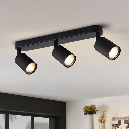 Plafonnier 3 Spots Bois Et Métal – Luminaire Pour Salon, Chambre, Cuisine