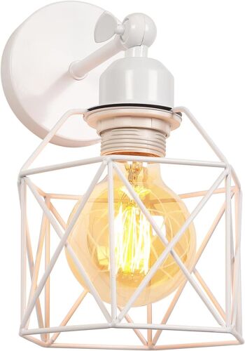 Applique Murale Intérieur Vintage Lampe Murale E27 Avec Bois Luminaire Plafonnier Industrielle Métal Forme Cage Design Pour Cuisine Salle De Séjour.[V75]