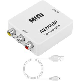 Adaptateur Hdmi Rca Vers Hdmi, Pr En Charge 1080P 60 Hz Avec Câble Usb-C, Adaptateur Rca Vers Hdmi Pour Wii/Ps2/Ps3/Pc/Xbox/Snes/N64/Stb/Vhs/Vcr/Dvd/Appareil Photo (Blanc)[Z110]