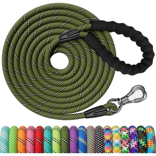 Teppc-Xben Longe Pour Chien, 3m À 30m - Dressage Et Promenade, Poignée Confort Et Mousqueton Verrouillable, Robuste Pour Petits, Moyens Et Grands Chiens