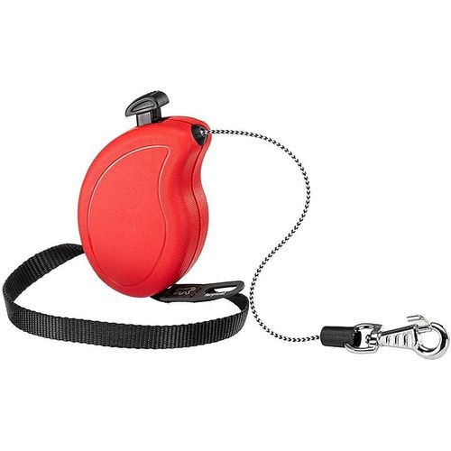 Laisse Chien Enrouleur Flippy One, Laisse Pour Petits Chiens Jusqu'à 8 Kg. Cordon Extensible Max 3 M. Bouton Unique Pour Verrouiller Et Libérer, Rouge