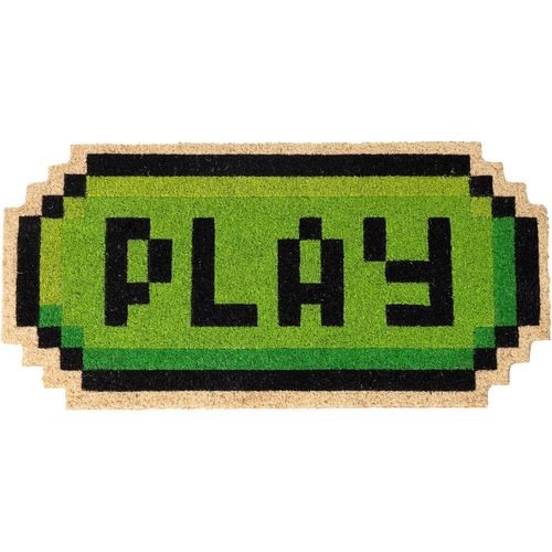 Tianyi-\U2013 Paillasson Original Play En Fibre De Coco Avec Base Antidérapante En Pvc. Tapis D'entrée Vert En Forme De Manette De Jeu, Idéal Pour Les Gamers. Dimensions : 70 Cm X 35 Cm