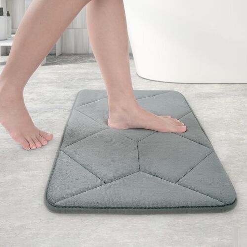 KALANKA-Tapis de Bain 60 x 40 cm, Tapis de Bain en Mousse à Mémoire de Forme, Tapis de Douche Absorbant, Lavable en Machine, Antidérapant, pour Le Salon, la Salle de Bain, la Douche, la Baignoire