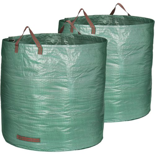TIANYI-COM-FOUR® 2x Sacs à déchets de Jardin XXL - Sac de Jardin Pliable avec poignées de Transport - Poubelle Pliante indéchirable pour Feuilles, déchets Verts et déchets de Jardin (500 l - 2 pièces