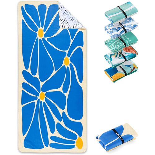 Serviette De Plage Microfibre Grande-Fine Et Légère-À Séchage Rapide-Drap De Piscine Xxl-Serviettes Anti-Sable 100% Recyclée-Groovy Flowers-200cm X 90cm