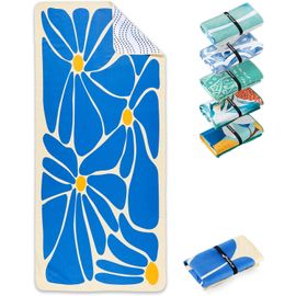 Serviette De Plage Microfibre Grande-Fine Et Légère-À Séchage Rapide-Drap De Piscine Xxl-Serviettes Anti-Sable 100% Recyclée-Groovy Flowers-200cm X 90cm