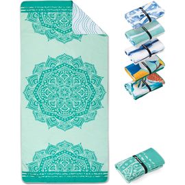 Serviette De Plage Microfibre Grande-Fine Et Légère-À Séchage Rapide-Drap De Piscine Xxl-Serviettes Anti-Sable 100% Recyclée-Mandala-200cm X 90cm