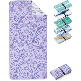 Serviette De Plage Microfibre Grande-Fine Et Légère-À Séchage Rapide-Drap De Piscine Xxl-Serviettes Anti-Sable 100% Recyclée-Circles-200cm X 90cm