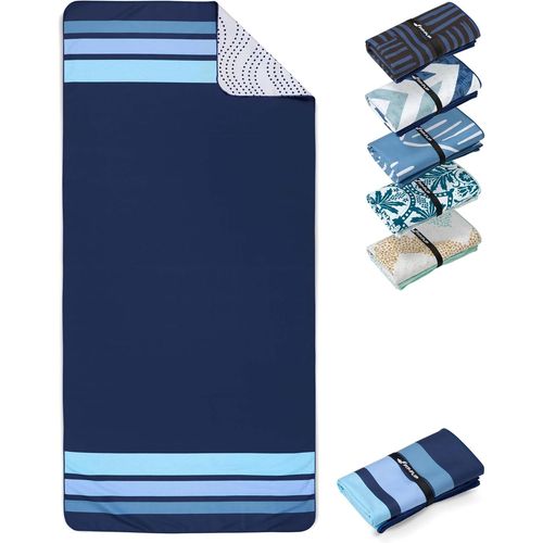 Serviette De Plage Microfibre Grande-Fine Et Légère-À Séchage Rapide-Drap De Piscine Xxl-Serviettes Anti-Sable 100% Recyclée-Clean Stripes-200cm X 90cm