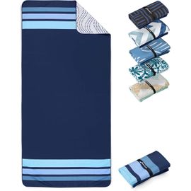 Serviette De Plage Microfibre Grande-Fine Et Légère-À Séchage Rapide-Drap De Piscine Xxl-Serviettes Anti-Sable 100% Recyclée-Clean Stripes-200cm X 90cm