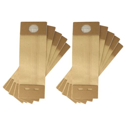 vhbw 10x Sacs compatible avec Vorwerk Kobold VK 121, VK 122, VK121, VK122 aspirateur - papier, 24,3cm x 8,7cm marron