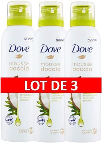 Gel Douche Mousse Surgras ¿¿ L'huile De Coco, Parfum Gourmand Et Exotique, Formule Test¿¿E Dermatologiquement, Lot De 3x200ml 