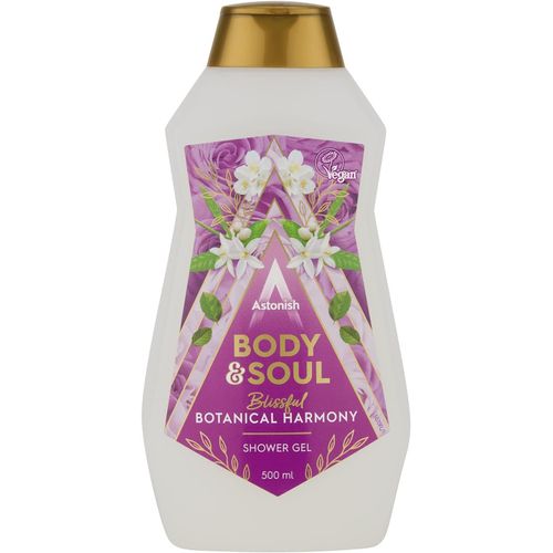 Body & Soul Gel Douche Hydratant Blissful Botanical Harmony Avec Un Parfum Doux Et Apaisant Et Des Huiles Essentielles Ajoutées, 500 Ml 