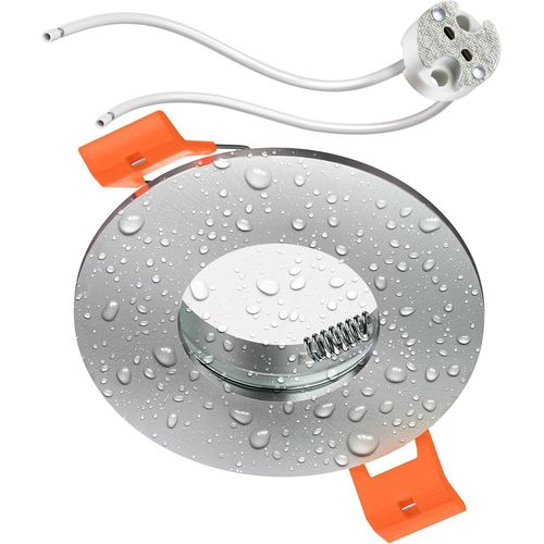 KAL-Cadre De Plafond Pour Salle De Bain Erid, Pièce Humide, Salle De Bain, Ip44, Rond, Aluminium Mat, Douille Gu5.3 Incluse