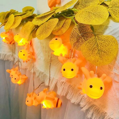 KAL-10 Led 1,65M Abeille Guirlande Lumineuse En Forme D'Animal,Lumières Féériques Veilleuse Lumière Suspendue,Décoration De Noël Guirlande Lumineuse (1.65M-Batterie, Abeille)