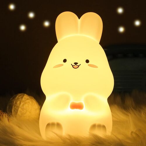 Veilleuse Lapin Pour Enfants, Mignon Et Kawaii, Décoration Chambre Maternelle, Portable Avec Chargement Usb, Cadeau Pour Filles Et Garçons