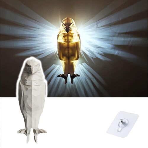 Bientôt Eagle Wall Light,3d Animal Eagle Applique Murale Led,Lampe Ombre Aigle,Lampe 3d Décoration Murale,Statue Animal En Résine Veilleuse À Piles Pour Jardin Chambre Bureau Escalier Couloir