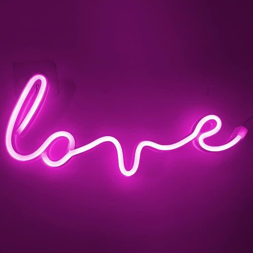 Love Néon Enseignes Lumineuses Décoration Murale, Batterie Et Usb Alimenté Néons Applique Murale Intérieur Luminaires Pour Chambre, Saint Valentin, Éclairage De Noël-Pink Love B