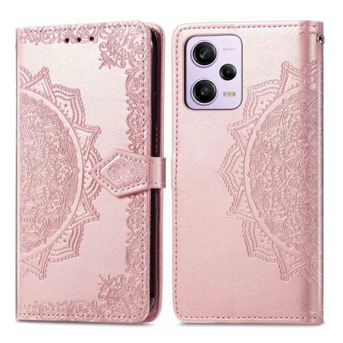 iMoshion Etui de téléphone portefeuille Mandala Xiaomi Redmi Note 12 Pro Rose Dorée