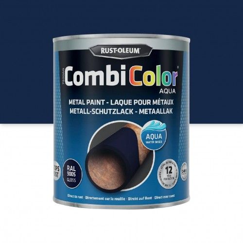 Peinture antirouille 2 en 1 CombiColor Aqua Bleu Gentiane 0,75L RUST-OLEUM