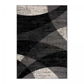 Tapis Salon Faldo Noir 200x290 Oeko Tex® En Polypropylène Doux Et Soyeux