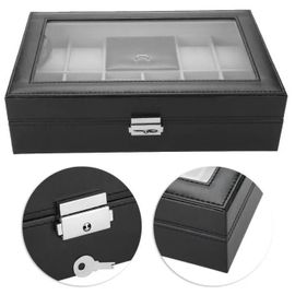 Boîte à Bijoux - Non spécifié - Multifonctionnelle - Cuir Noir - Grande Capacité - Avec Serrure