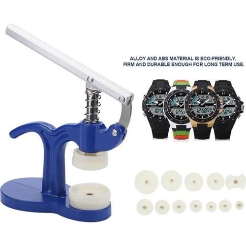 Outil de réparation outil presse montre avec 12 matrices - Marque - Modèle - Alliage - ABS - Bleu - Blanc