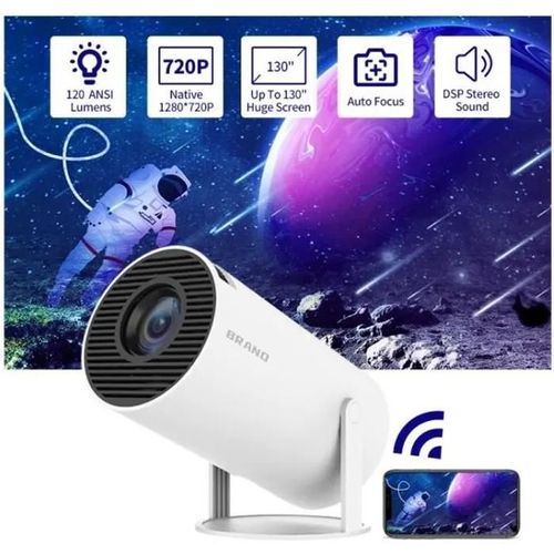 Vidéoprojecteur Portable - Android 11.0 - 1280x720 - 130 pouces - WiFi 2.4G/5G - BT4.1