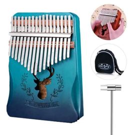 Kalimba Pouce Piano 17 Touches Avec Acajou En Bois Avec Sac, Marteau Et Livre De Musique, Parfait Pour Melomane, Debutants, Enfants