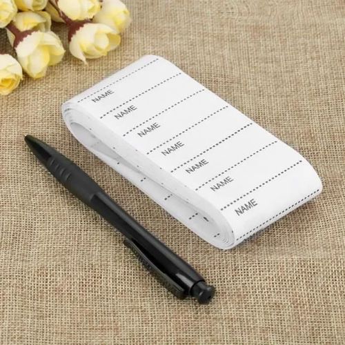 200 Pcs Blanc Nom Étiquette Tissé Vêtements Personnalisés Étiquettes Blanchisserie Marqueur Ensemble Gratuit Stylo Inscrip -QUT
