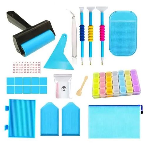 Outils De Peinture Diamant, Accessoires De Diamond Painting,Avec Boîte De Rangement Diamant, Point Stylo Rapide - 1 Set