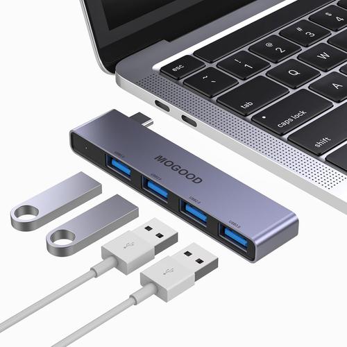 LORANKA-Hub USB C, Adaptateur USB C vers 4 Ports USB, Adaptateur Multiport Type C vers A, Répartiteur Type C avec Port Type A 3.0 pour Ordinateur Portable, PC, MacBook Air/Pro, Surface Pro, etc