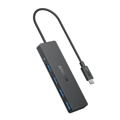 Anker Hub USB 3.0 alimenté très Fin et très léger 4 Ports, Câble 20 cm, Ultra Fin pour MacBook, Mac Pro/Mini, iMac, Surface Pro, XPS, Ordinateur Portable, clés USB, disques durs Portables
