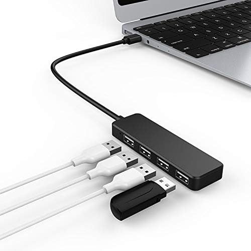 ERSHI-Hub USB 2.0 4 ports ultra fin - Adaptateur portable - Extension haute vitesse - Multiport USB - Câble adaptateur pour PC por[1511]