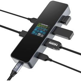 CIVV-Intelligent Visuel Station D'Accueil,6-En-1 Hub Usb C,Hdmi 4K@60Hz,Pd 3.0 100W,3 Usb-A 3.2,1 Usb-C-3.2,Adaptateur Usb C Pour Macbook Pro/Air,M1 Ipad Pro,Dell Xps