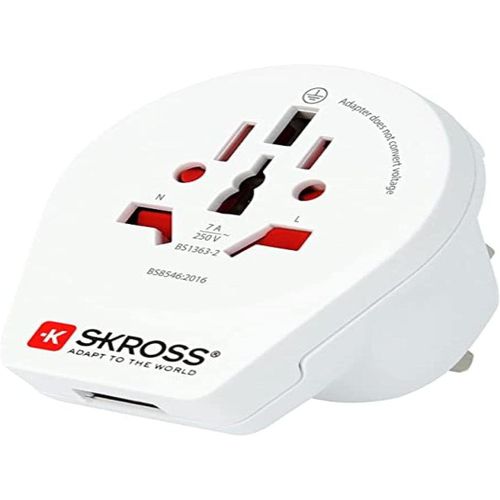 COPO-| 1.500267 | World To Uk + Usb | Adaptateur De Voyage + 1 Usb 2.4A,Prise Anglaise Et Prise Universelle-Puissance 100V-700W / 250V-1750W-Protection Contre Les Chocs Electriques