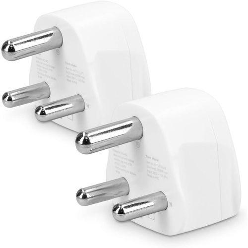 COPO-2X Adaptateur Afrique Du Sud-Type M-Adaptateur Compact-Compatible Prise Népal Inde Mozambique Botswana-Design Blanc
